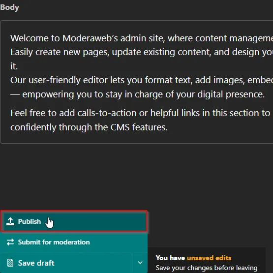 Publish step image